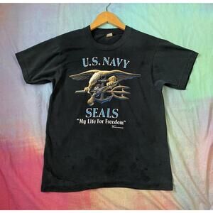Vintage 1988 Navy Seals JRS Enterprises Single Stitch T Shirt Faded Distressed S